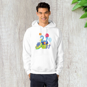 Floral 21st Birthday Mens Hoodie