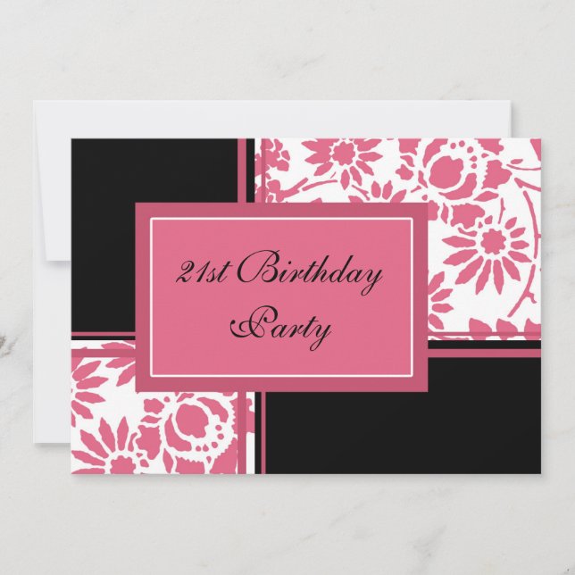 Floral 21st Birthday Party Invitations (Front)