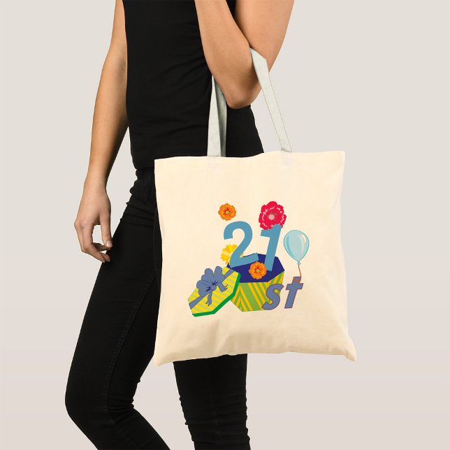 Floral 21st Birthday Tote Bag (Creator Uploaded)