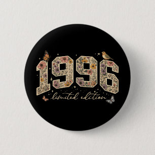 Floral 30th Birthday Limited Edition 1996 Button