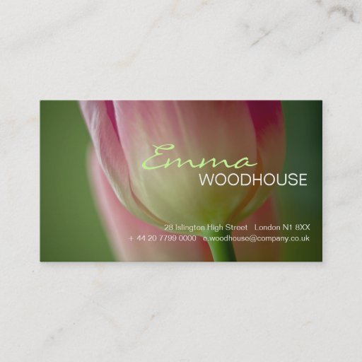 Customizable Floral 3 - Pink Tulip Business Card