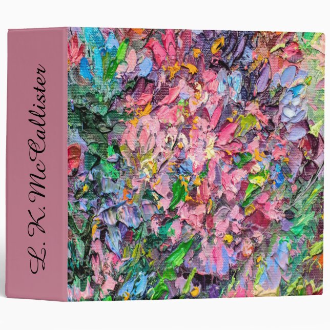 Floral  3 Ring Binder - See Back (Front/Spine)