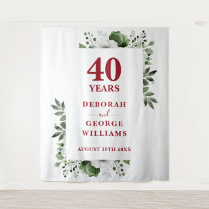 Floral 40th Anniversary Photo Booth Backdrop