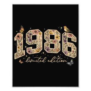 Floral 40th Birthday Limited Edition 1986 Photo Print