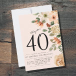 Floral 40th Birthday  Thank You Card<br><div class="desc">Say thank you to those who celebrated your 40th birthday with you. this vibrant design features colorful flowers with a modern twist. Every detail can be customized to create the perfect look for your event.</div>