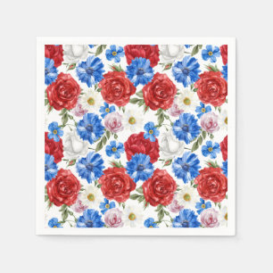 Floral 4th July Napkins