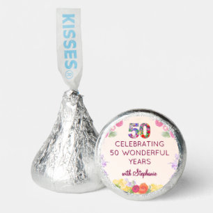  Floral 50th birthday Candy Favors 50 Hershey's