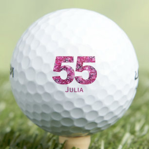 Floral 55th Birthday Gift for Wife 55 years Custom Golf Balls