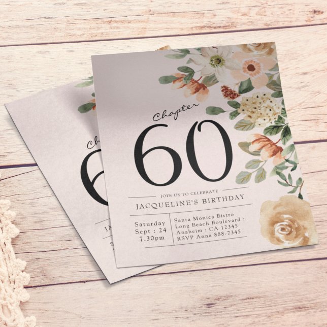 Floral 60th Birthday Budget Invitation Flyer (Creator Uploaded)