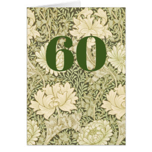 Floral 60th Birthday Folded Greeting Card