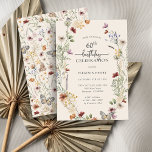 Floral 60th Birthday Invitation<br><div class="desc">Floral 60th Birthday Invitation. This stylish & elegant 60th birthday invitation features gorgeous hand-painted watercolor wildflowers arranged as a lovely wreath,  perfect with an elegant hand-lettered script. Find matching items in the Boho Wildflower Birthday Collection.</div>