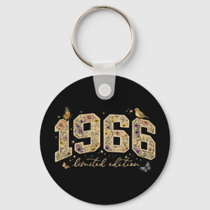Floral 60th Birthday Limited Edition 1966 Keychain