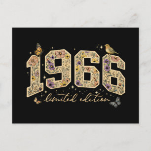 Floral 60th Birthday Limited Edition 1966 Postcard