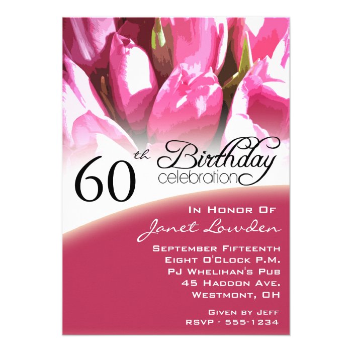 Floral 60th Birthday Party Invitations