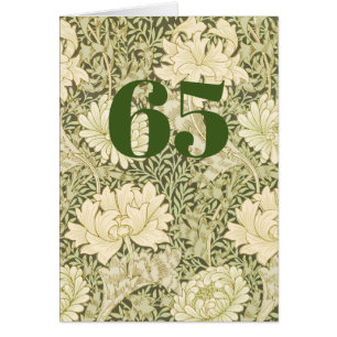 Floral 65th Birthday Folded Greeting Card