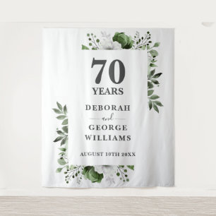 Floral 70th Anniversary Photo Booth Backdrop