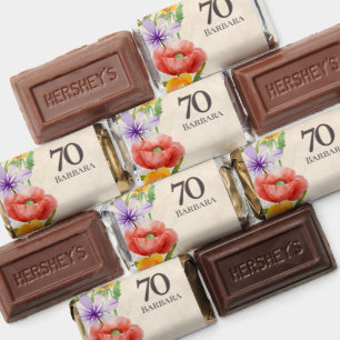 Floral 70th Birthday – Elegant Garden Design 70 Hershey's Miniatures