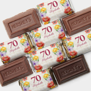 Floral 70th Birthday - Elegant Garden Party Hershey's Miniatures