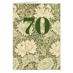 Floral 70th Birthday Folded Greeting Card