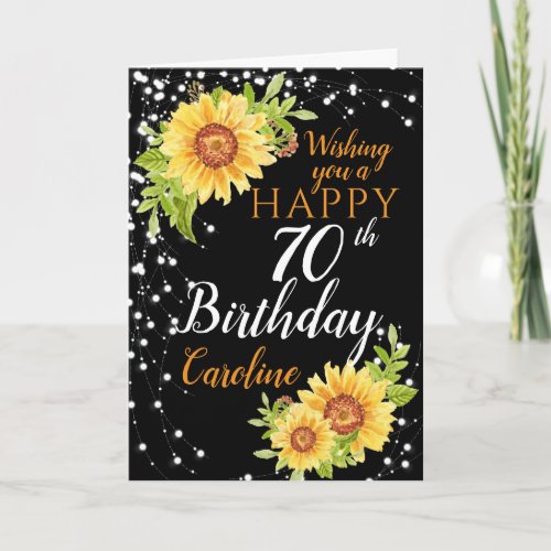 Floral 70th Birthday Sunflower 