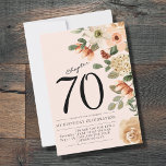Floral 70th Birthday  Thank You Card<br><div class="desc">Say thank you to those who celebrated your 70th birthday with you. this vibrant design features colorful flowers with a modern twist. Every detail can be customized to create the perfect look for your event.</div>