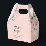 Floral 75th Birthday Any Age Floral Pink Greenery Favor Boxes<br><div class="desc">Pink Rose Floral Bunch Any Age Birthday Party favor box. Rustic floral greenery and pink rose foliage. The template that can be easily edited and the text replaced with your own details by clicking the "Personalize" button. For further customization, please click the "Customize Further" link and use our design tool...</div>
