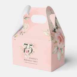 Floral 75th Birthday Any Age Floral Pink Greenery Favor Boxes
