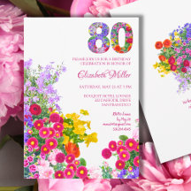 Floral 80th Birthday - Elegant Garden Party 