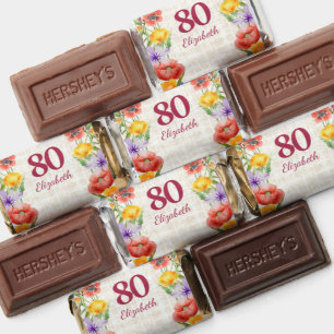 Floral 80th Birthday - Elegant Garden Party Treats Hershey's Miniatures