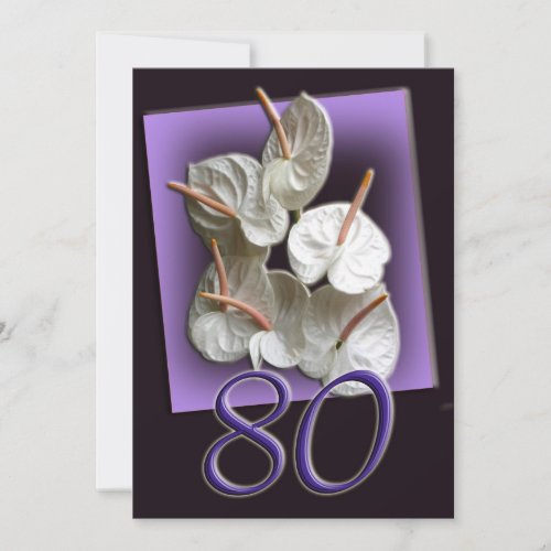 Floral 80th Birthday Party Invitation