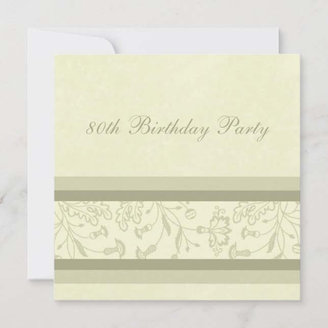 Floral 80th Birthday Party Invitations (Front)