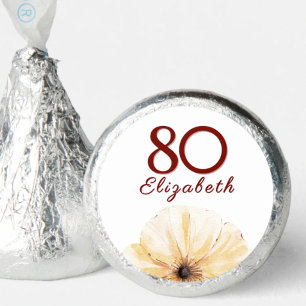 Floral 80th Birthday Sweets - Elegant Yellow Bloom Hershey®'s Kisses®