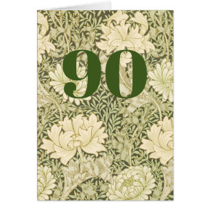 Floral 90th Birthday Folded Greeting Card