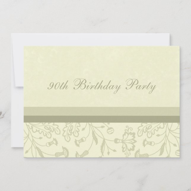 Floral 90th Birthday Party Invitations (Front)