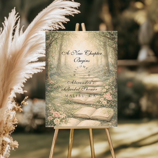 Floral A New Chapter Bridal Shower Foam Board (Creator Uploaded)