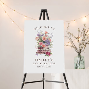 Floral a New Chapter Bridal Shower Welcome Sign