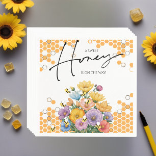 Floral A Sweet Honey Bee Baby Shower Invitation Napkins