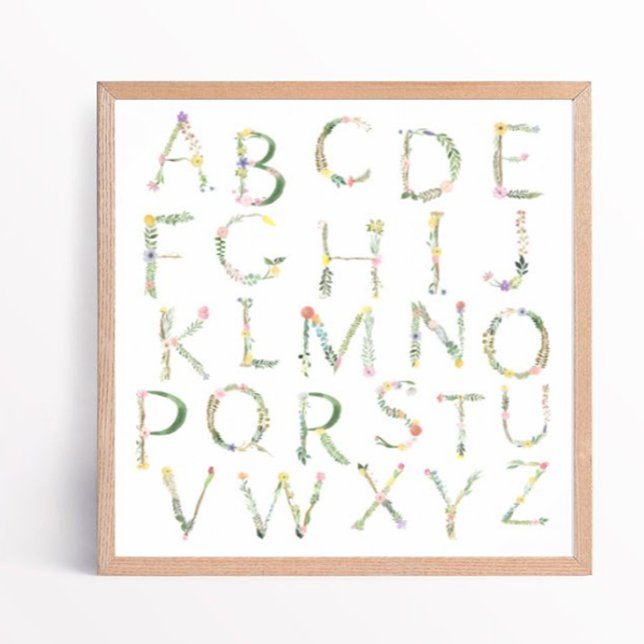 Floral ABC Alphabet Nursery Art Poster (Creator Uploaded)