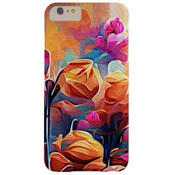 Floral Abstract Art Orange Red Blue Flowers Barely There Iphone 6 Plus Case by OniArts at Zazzle