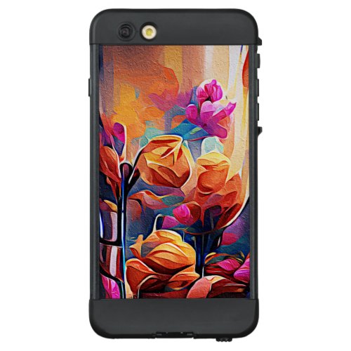 Floral Abstract Art Orange Red Blue Flowers LifeProof ND iPhone 6 Plus Case