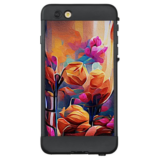 Floral Abstract Art Orange Red Blue Flowers LifeProof NÜÜD iPhone 6 Plus Case