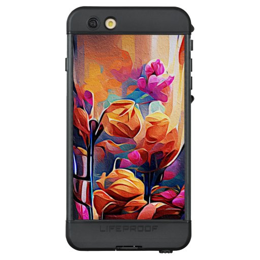 Floral Abstract Art Orange Red Blue Flowers LifeProof NÜÜD iPhone 6s Plus Case