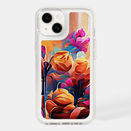 Floral Abstract Art Orange Red Blue Flowers Speck iPhone 14 Case
