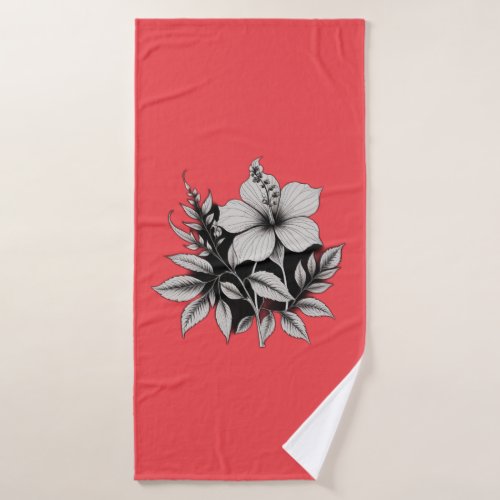 floral abstract bath towel