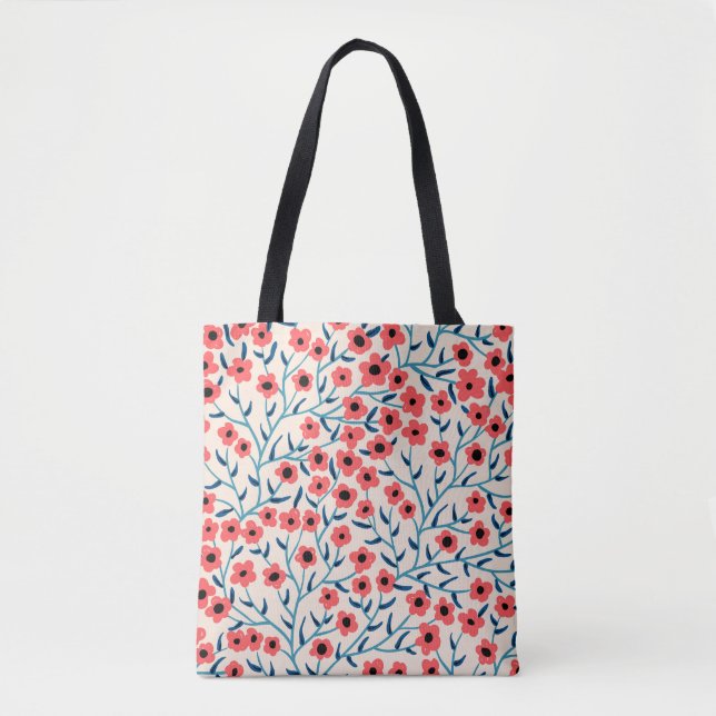 Floral Abstract: Blooming Vintage Pattern. Tote Bag (Front)
