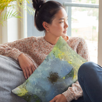 Floral Abstract Blue Lumbar Pillow by efhenneke at Zazzle