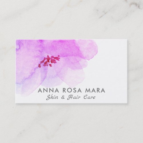  Floral Abstract Bold Elegant Watercolor Business Card