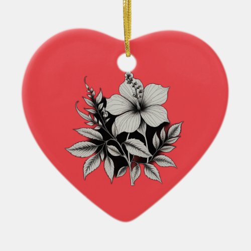 floral abstract ceramic ornament