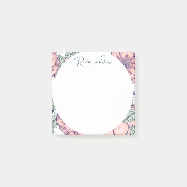 Floral & Abstract Circle Post-it Notes (Front)
