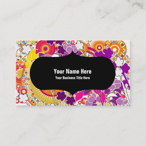 Customizable Floral Abstract Contemporary Business Card